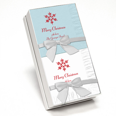 Single Snowflake Hostess Napkin Gift Set in Choice of Colors